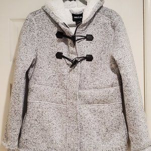 Ookie&Lala toggle faux shearling lined jacket gray